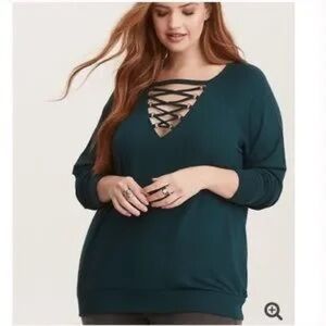 Torrid  Long Sleeve Sexy Lace-Up Tee